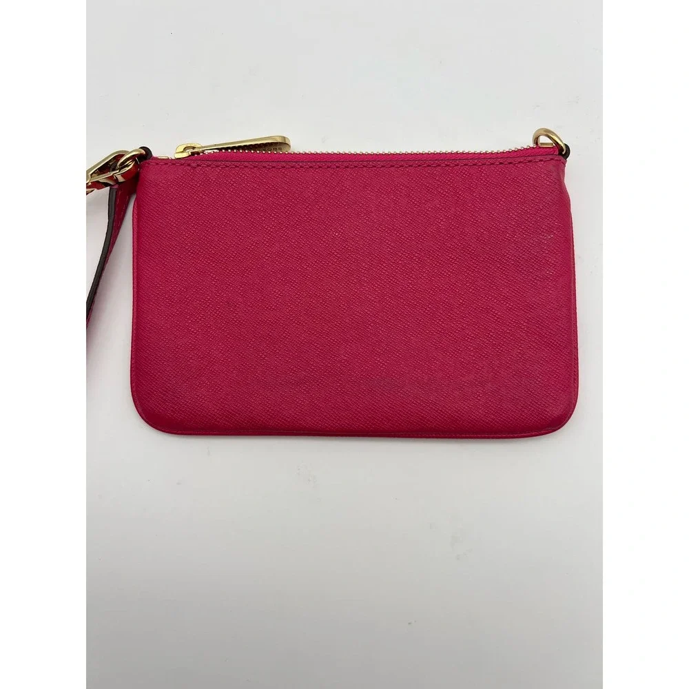 Michael Kors Hot Pink Wristlet with Zip Closure Colorful Preppy Designer - Picture 7 of 11